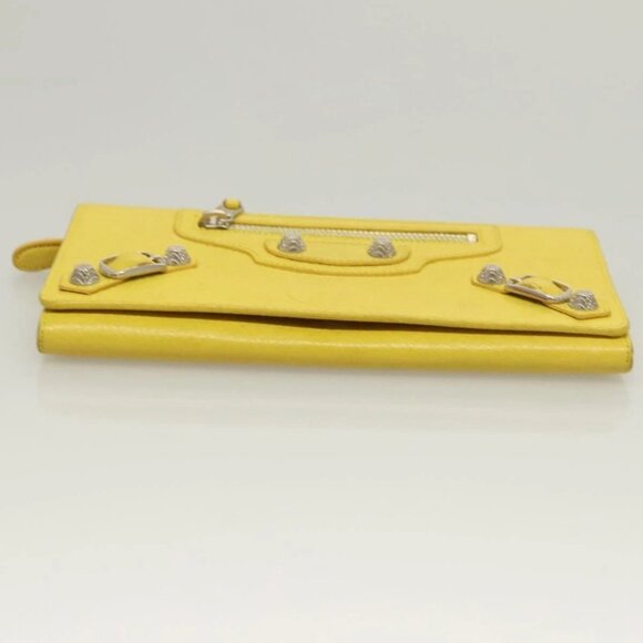 BALENCIAGA Long Wallet Leather Yellow 233599 Auth SW1010 - Picture 6 of 16